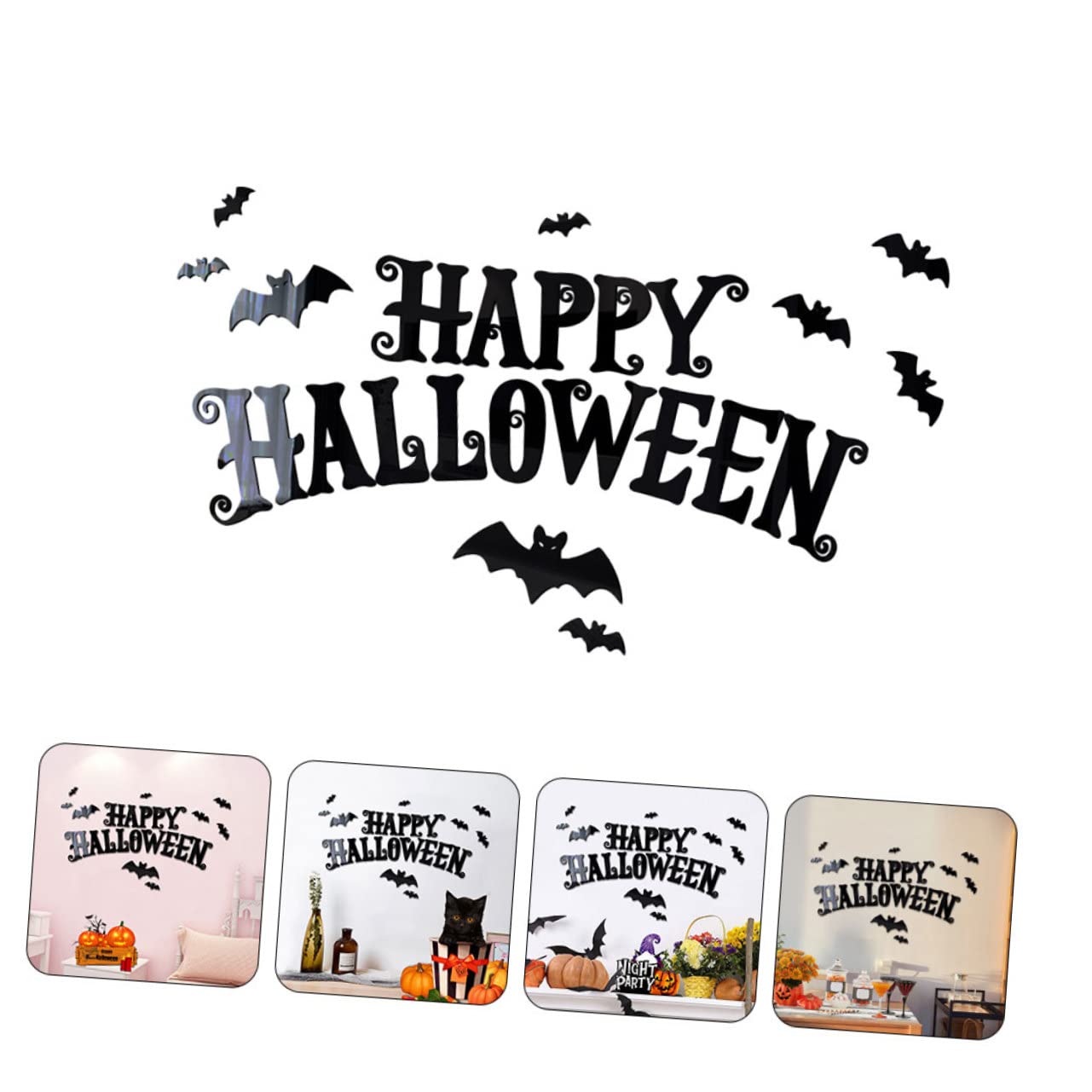 TOPBATHY 4 Set Di Decorazioni Di Halloween Pipistrelli Decorazione Di Pipistrelli Di Halloween Decalcomania Da Parete Decorazione Adesivi Per Decorazioni Festive Per La Casa