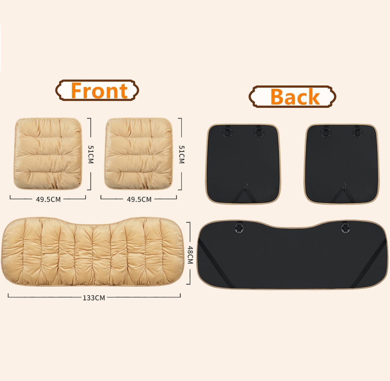 Cuscino per Sedile Auto per Renault Kadjar Kangoo II III Koleos I II, Auto Coprisedile con Fondo Antiscivolo Sedile Auto Traspiranti in Peluche Interni,Set of 3 Pieces-Brown