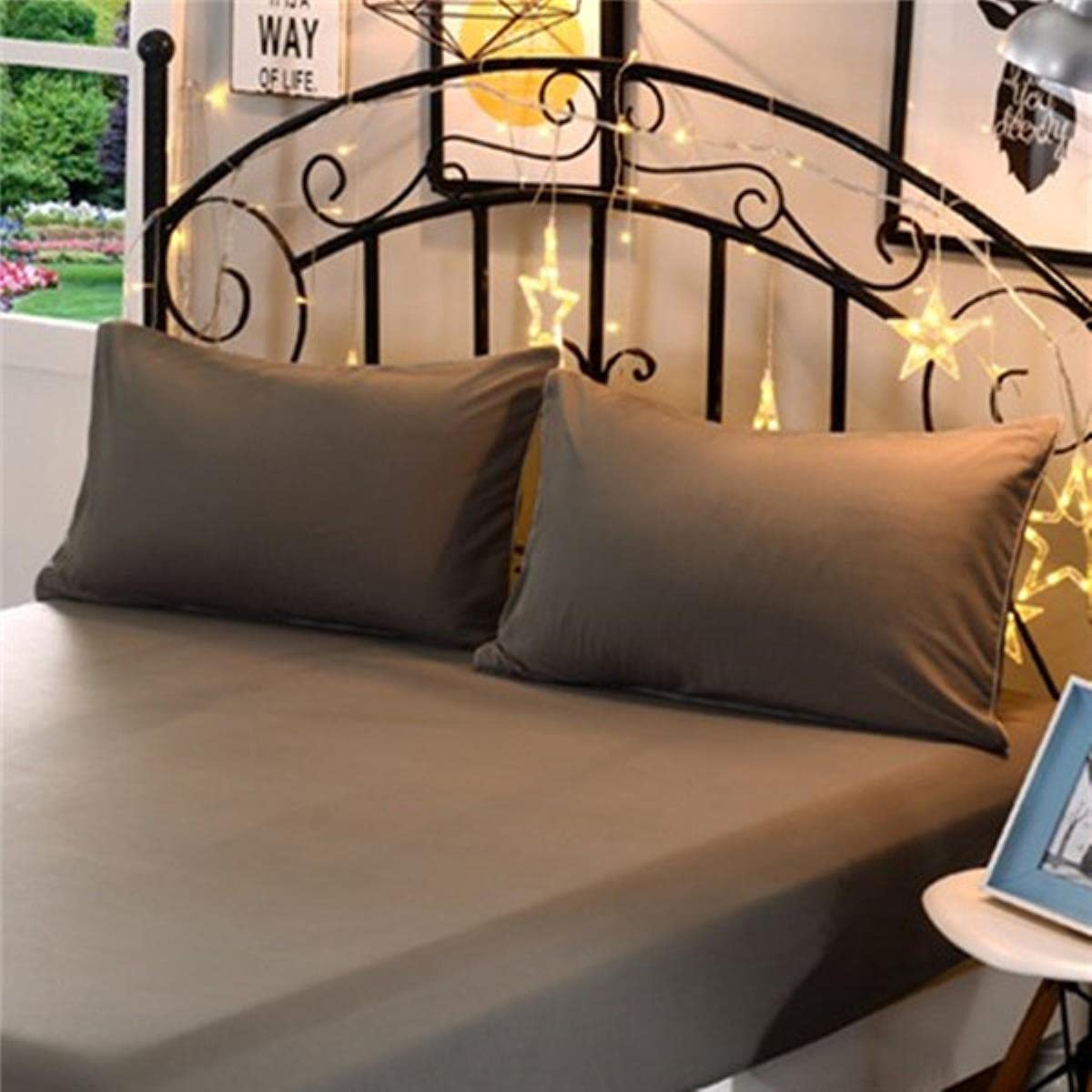 2 pieces 100% Polyester Solid color Super-soft Encryption Fabric Pillowcase 50 * 70cm Various specifications-yinghui,65cmX65cm