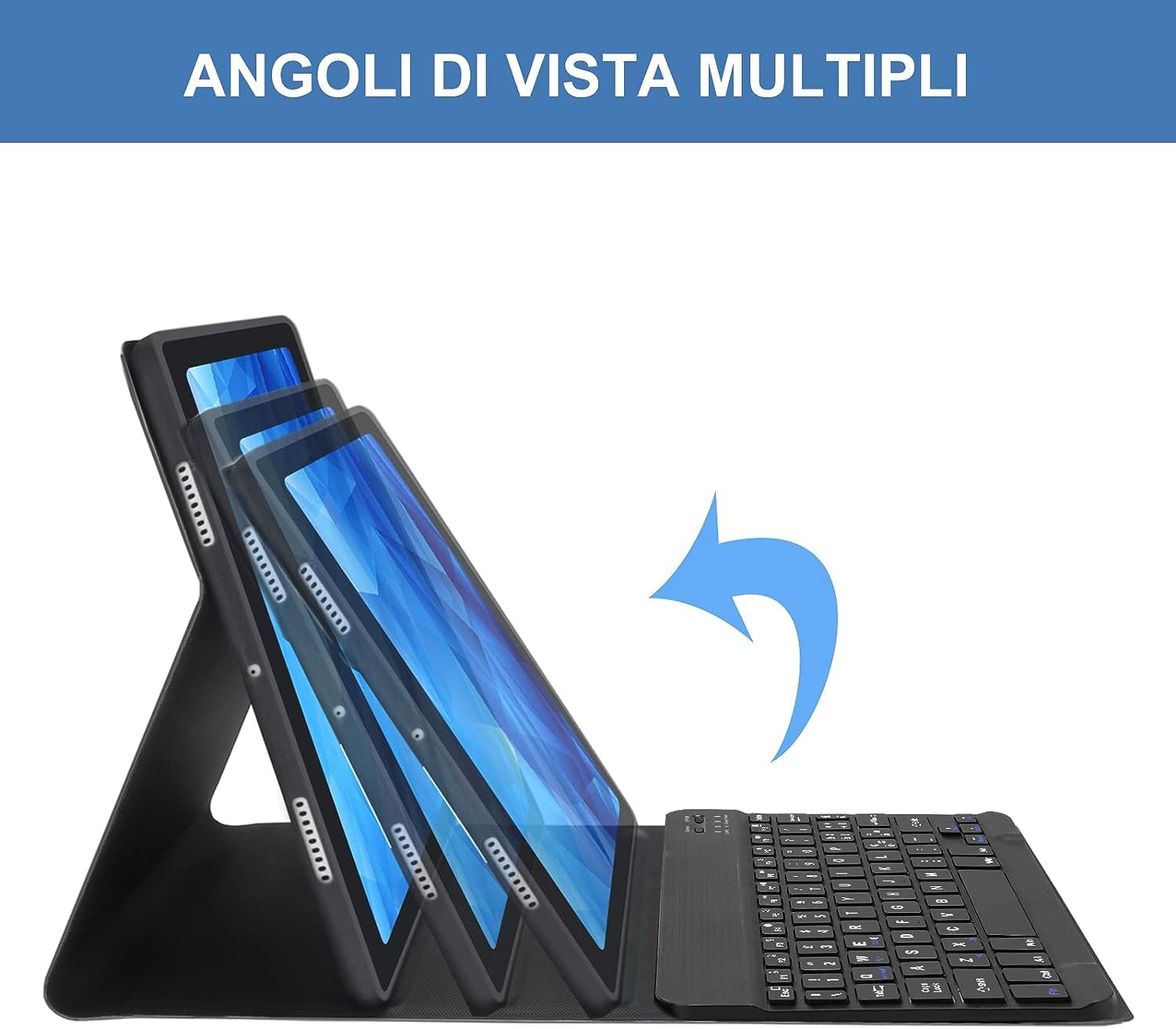 AVNICUD Tastiera per Samsung Tab A8 10.5 Pollici 2021, Custodia con Tastiera per Samsung Galaxy Tab A8 (SM-X200/X205/X207), Cover Per Galaxy Tab A8 con Tastiera Bluetooth Rimovibile- Italiana, Nero