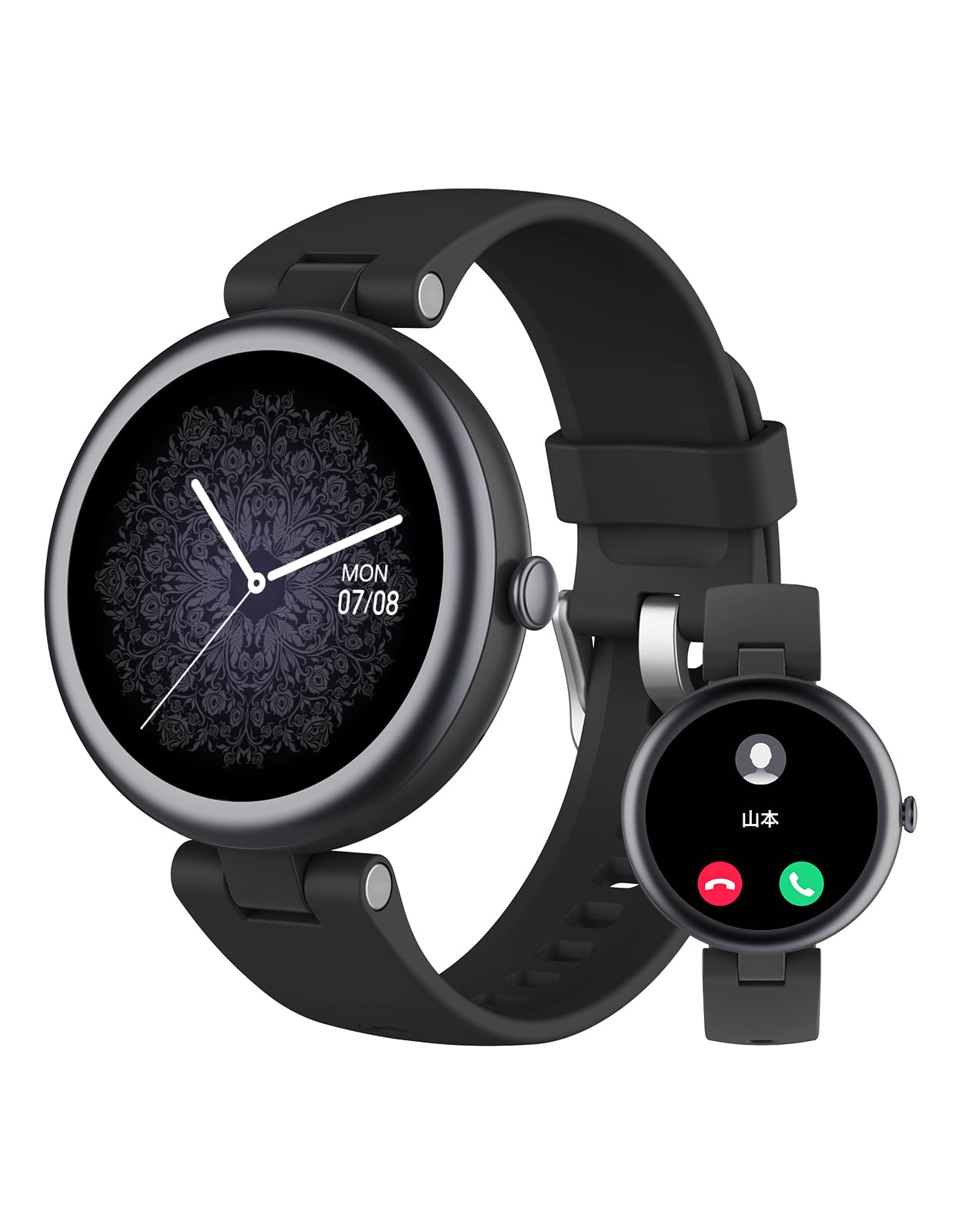 スマートウォッチ アンドロイド対応 レディース 丸型 Bluetooth通話機能 腕時計 歩数計 活動量計 Smart Watch Women 1.2インチ高精細画面 生理周期管理 文字盤自由設定 技適認証済み Lynn