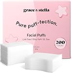 grace & stella Face Pads for Toner, Essence, and DIY Mask (100 Count) - Soft, Lint-Free Eye Makeup Remover Pads - Durable XL Toner Pad for Skincare - Vegan, Cruelty-Free