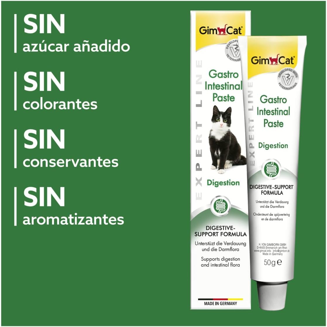 GimCat EXPERT LINE Gastro Intestinal, Pasta funcional para gatos - Protección del sistema digestivo, favorece la salud intestinal, tiene un efecto prebiótico - 1 tubo (1 x 50 g)