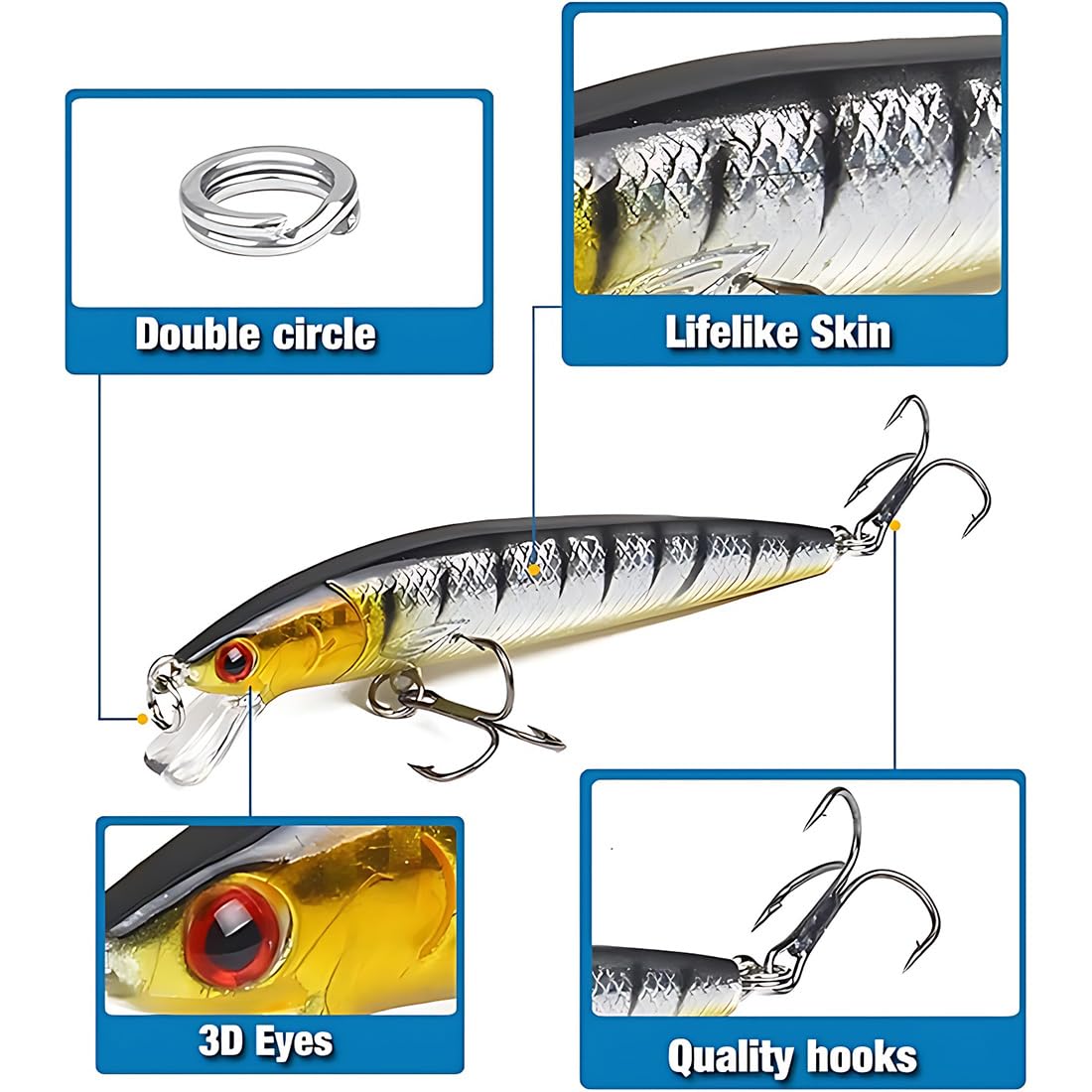 5 Piezas Señuelos Pesca De Metal, Cebos Artificiales Pesca Mar, Para Trucha, Perca, Lucio, Perca