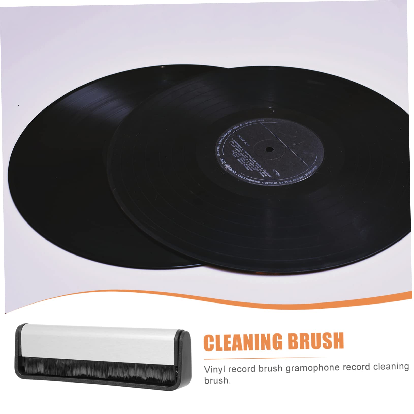 Uonlytech Lot De 4 Brosses De Nettoyage pour Disques Vinyles Manche en Aluminium De Nettoyage Non Compatible avec Votre Collection Montage Mural