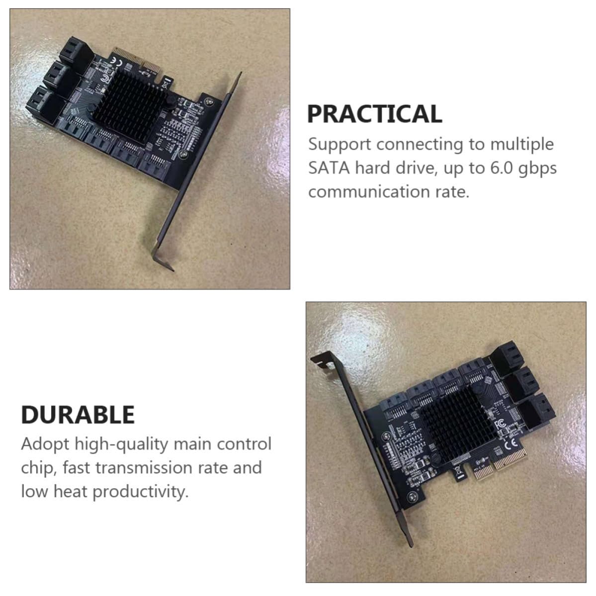 Scheda Wifi Stabile ad Alta Velocità 10 Porte Sata3.0 per PC Scheda di Espansione Pcie X4 per Workstation e Hard Disk