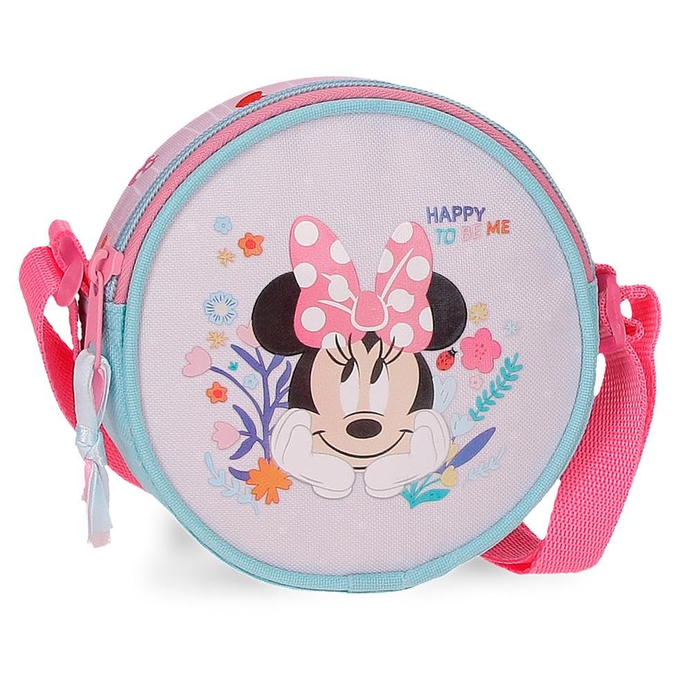 Joumma Disney Minnie Happy To Be Me Okrągła Torba na Ramię Różowy 14x14x4 cm Poliester
