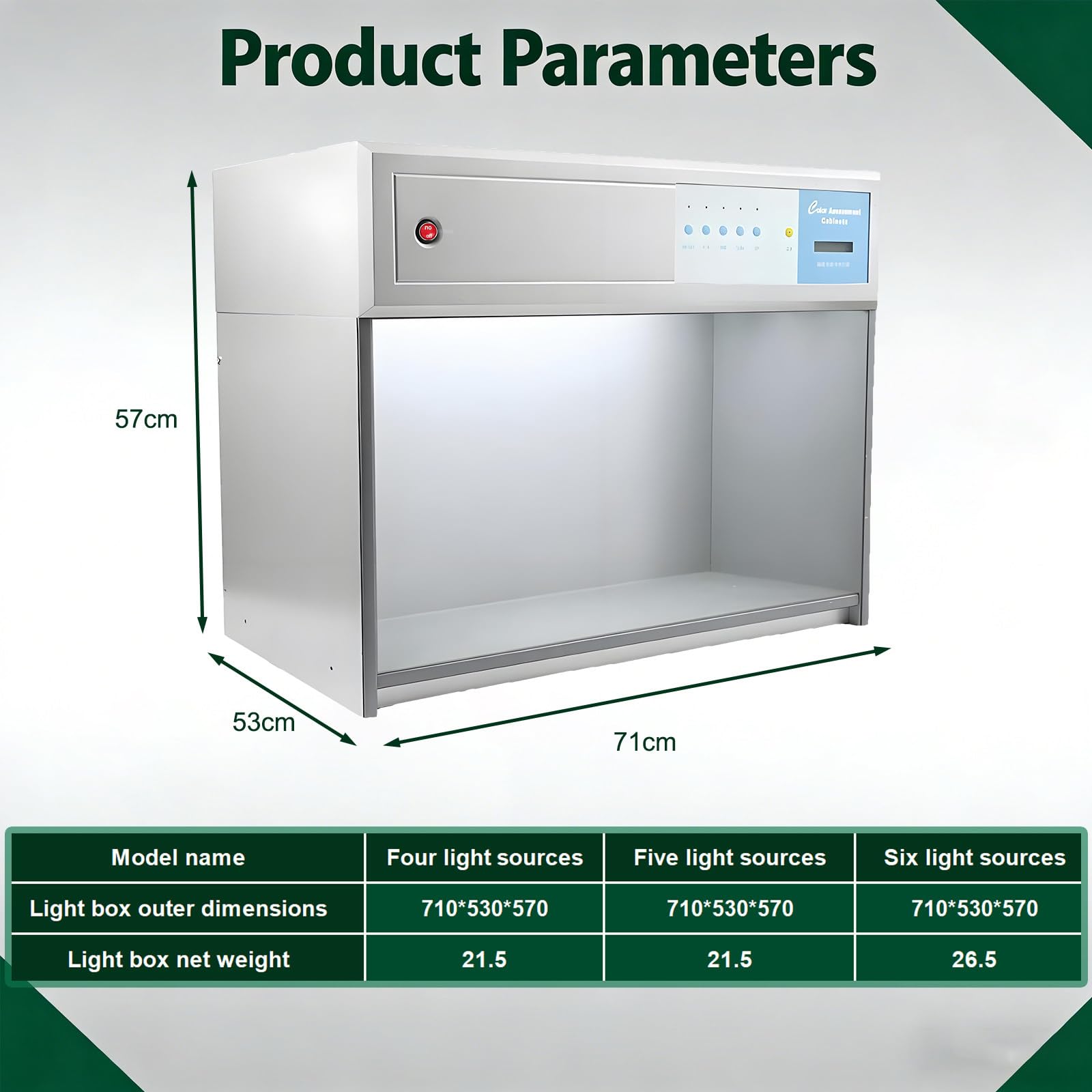 Cabine Comparaison Couleurs avec éClairage LED, Cabine D'éClairage Intelligente 4/5/6 Sources Lumineuses pour L'Impression Textile, L'éValuation Couleurs Laboratoire Fivelightsources