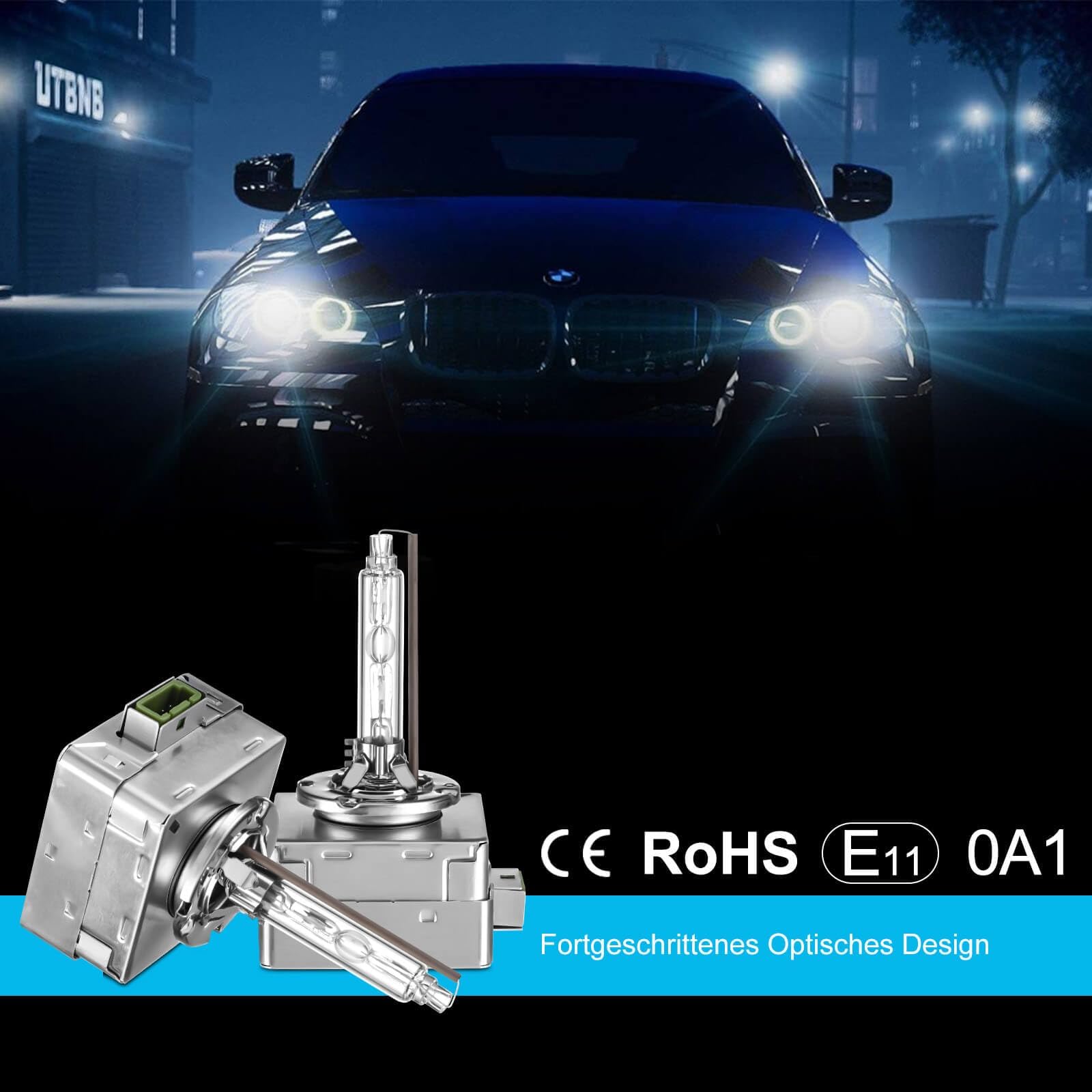 D3S Xenon Scheinwerfer lampe mit StVZO Zulassung - Anti-UV Frontscheinwerfer - 35W 6000K Reines Weiß Xenon Birne - 2er Pack