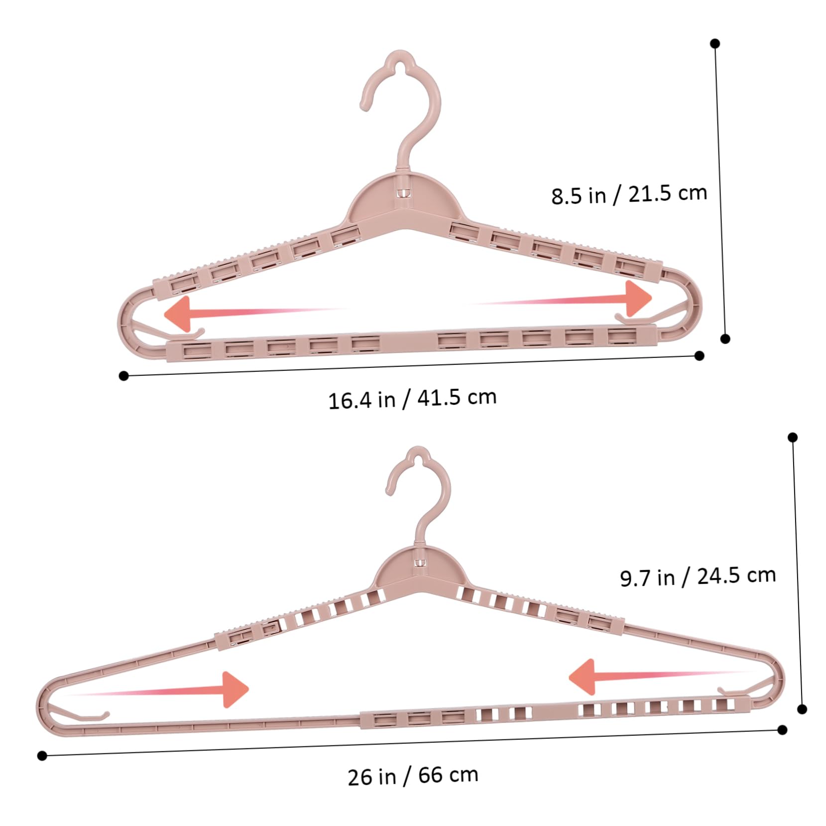 Grucce Telescopiche Multiuso Rosa 8 Pezzi in Pp per Armadio | Struttura Robusta Confezione da 8 Pezzi e Aspetto Semplice ed Elegante Design Regolabile