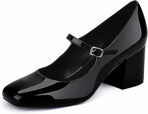 JENN ARDOR Women's Pumps Low Heel Dress Shoes for Women Closed Toe Chunky Mary Jane Work Pumps Shoes Oxfords