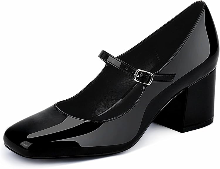 JENN ARDOR Women's Pumps Low Heel Dress Shoes for Women Closed Toe Chunky Mary Jane Work Pumps Shoes Oxfords