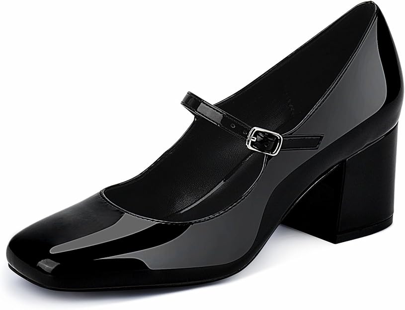 JENN ARDOR Women's Pumps Low Heel Dress Shoes for Women Closed Toe Chunky Mary Jane Work Pumps Shoes Oxfords