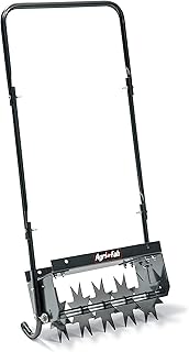 Agri-Fab 45-0365 Push Spike Aerator Lawn Tool,16 Inch Push Lawn Aerator With 5 Aerating Spikes, Used for Lawn Care Maintenance