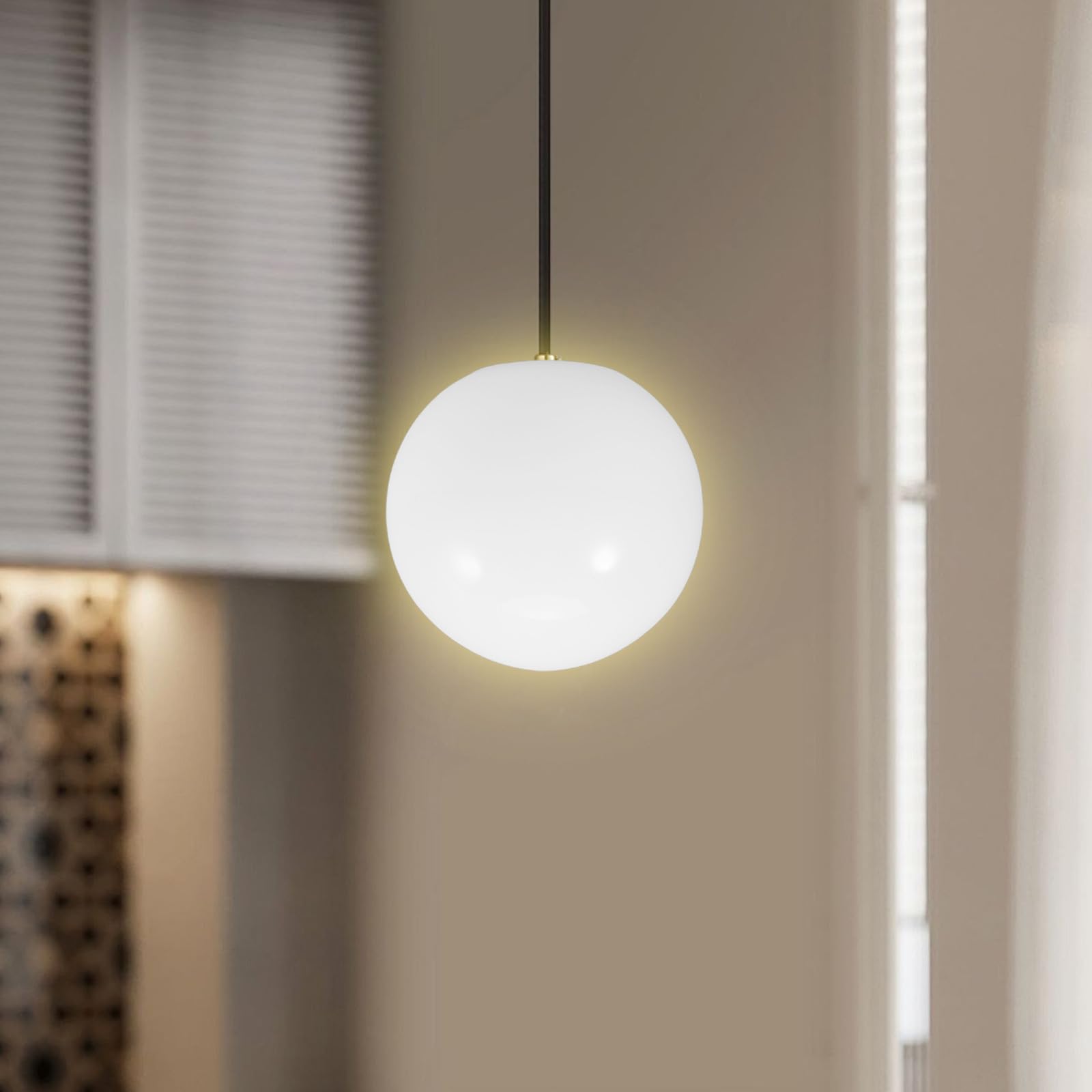 ibasenice Paralume in Vetro Sfera Bianco Opaco per Lampada E27, Resistente All'usura, Coprilampada Rotondo Elegante per Lampade da Tavolo e Lampadari
