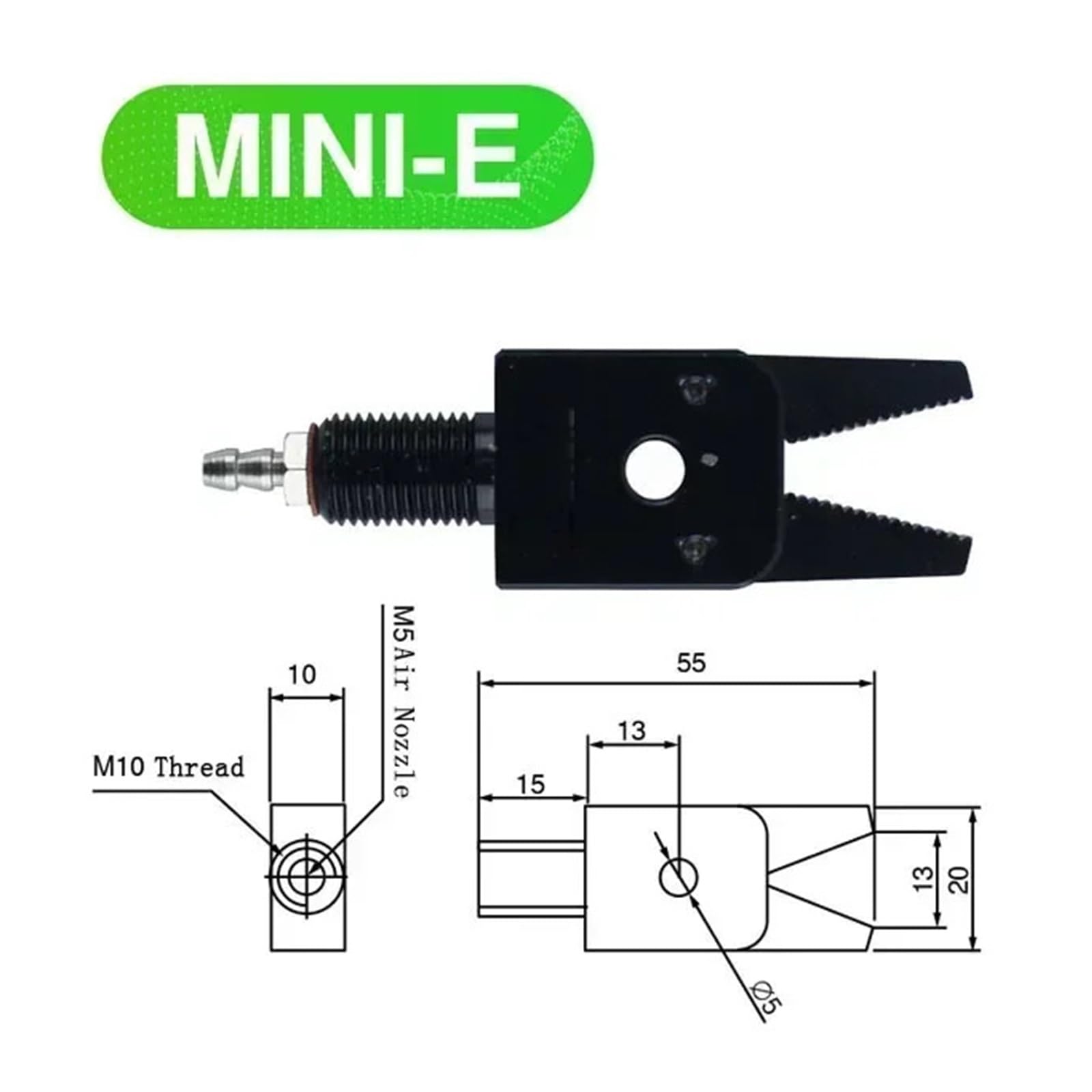 Pneumatischer Greifer, Manipulatorklemme, Spritzgussgreifer mit Sensorschalter, Wasserklemme, Roboterarmklemme, Zylinder(MINI E)
