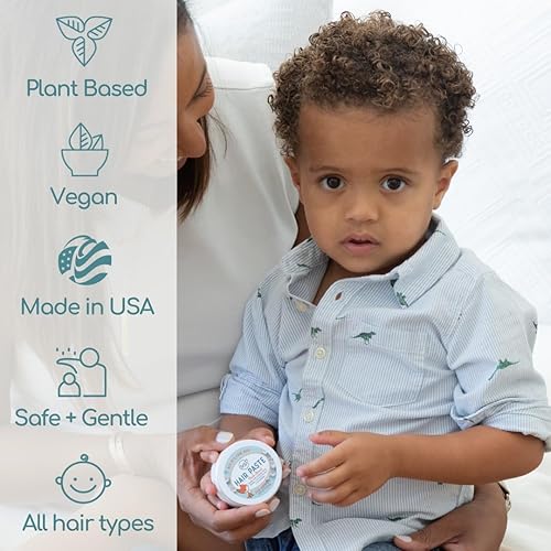 Miniatura 5 de LANE & CO. Pasta para el cabello, pasta de peinado a base de plantas para bebés, niños pequeños, fórmula natural y orgánica, segura y antiadherente,