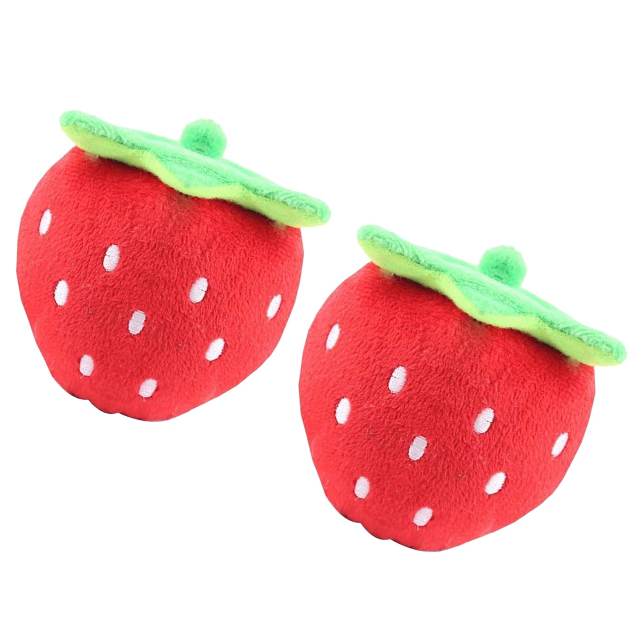 Elzhan 2 Pcs Red Strawberry Practical Design and Interactive Plush Squeaky Dog Toys Electronic Motion Pet Toy for Prevent Boredom Red Pet Supplies Creative and Exquisite Dog Squeak Toys Pet Supplies