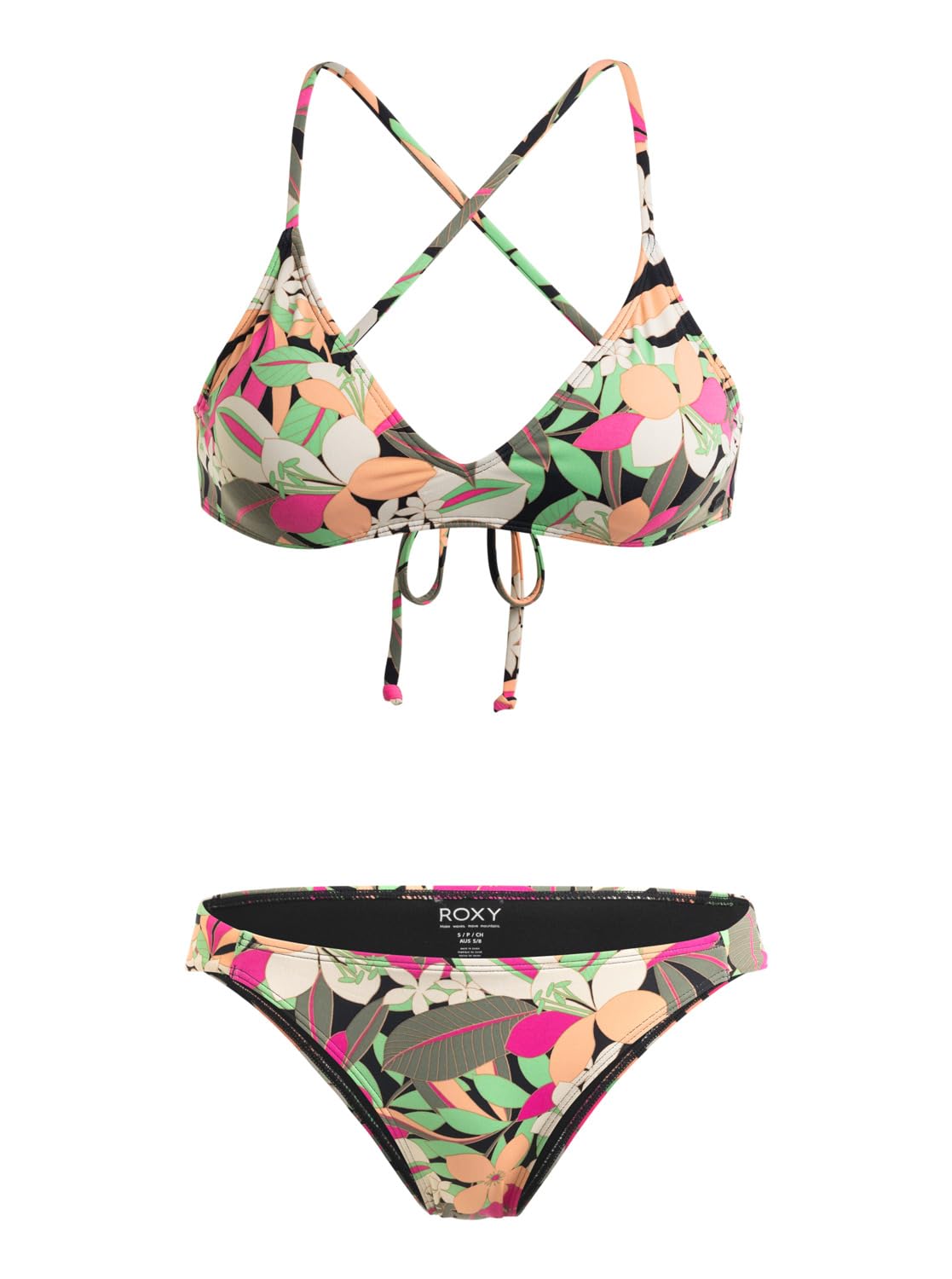 Roxy Printed Beach Classics - Conjunto de Bikini Deportivo para Mujer