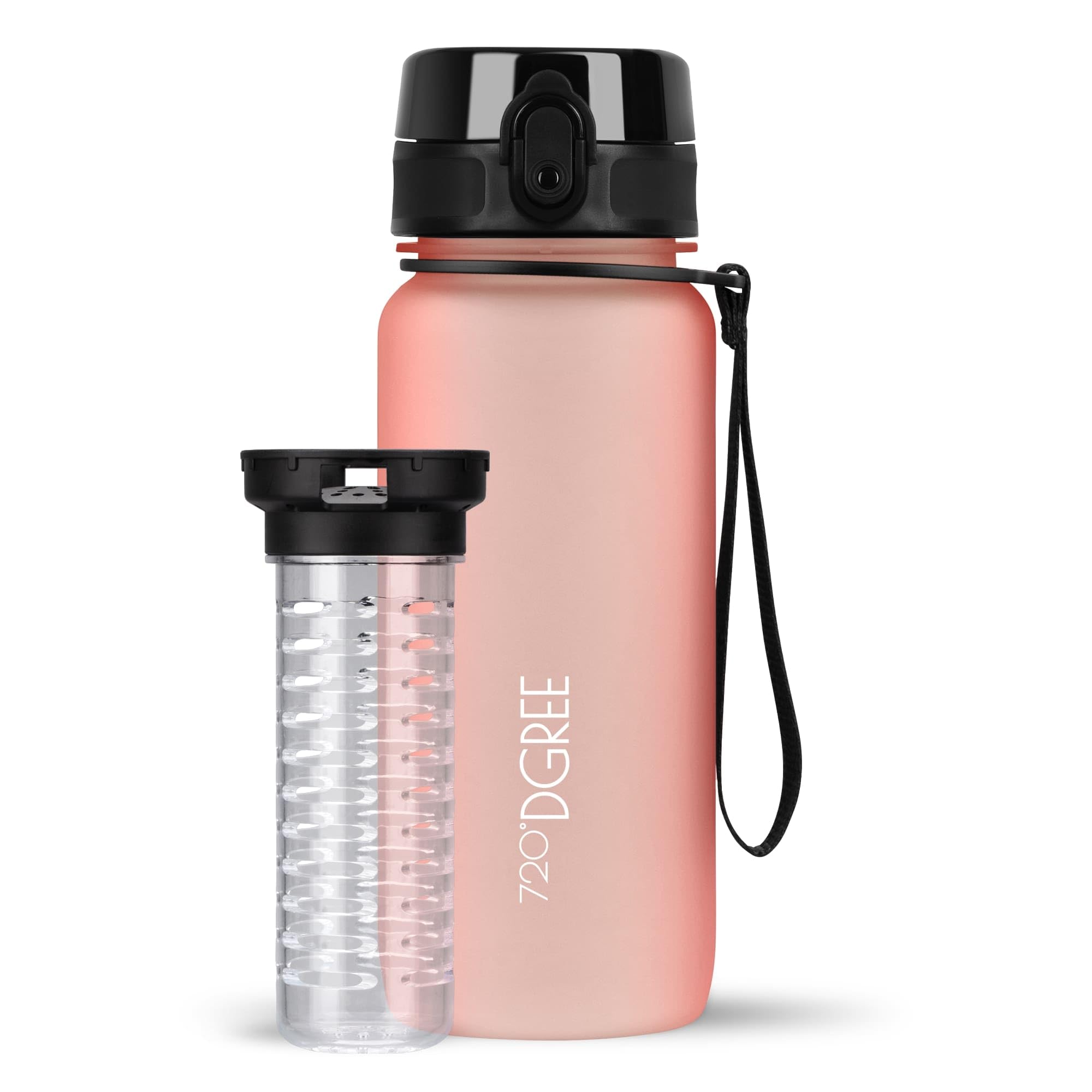 720°DGREE Water Bottle “uberBottle“ - 650 ml softTouch +Fruit-Infuser, BPA-Free Tritan, Leakproof, Reusable Drinking Bottle - Sports Bottle for Gym, Kids, School, Fitness, Running, Travel, Office