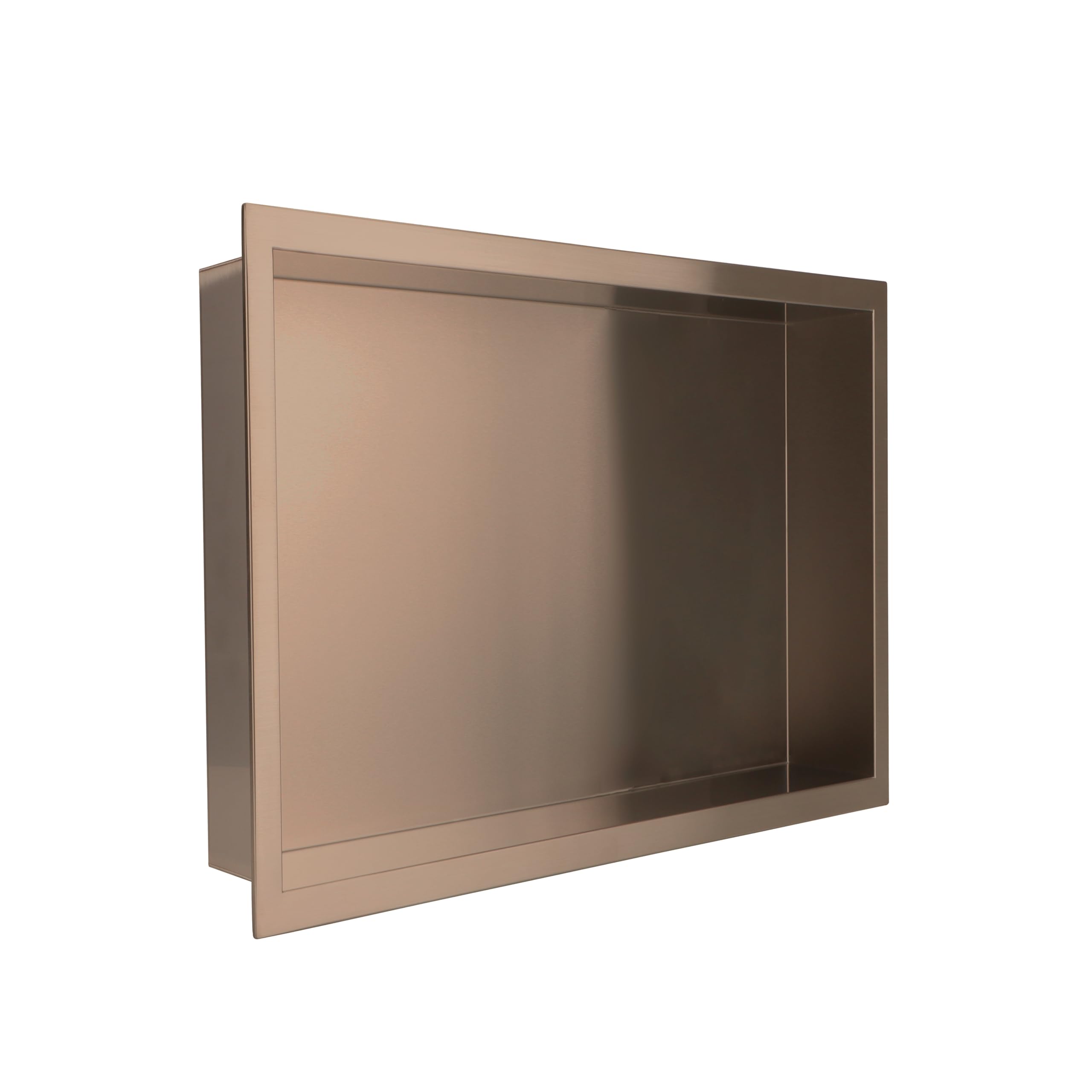 Valve Kings 450 x 300mm Brushed Bronze Shower Niche Rectangle Sleek Recessed Bathroom Wetroom Shelf Pre-Built 100% Waterproof Easy Install