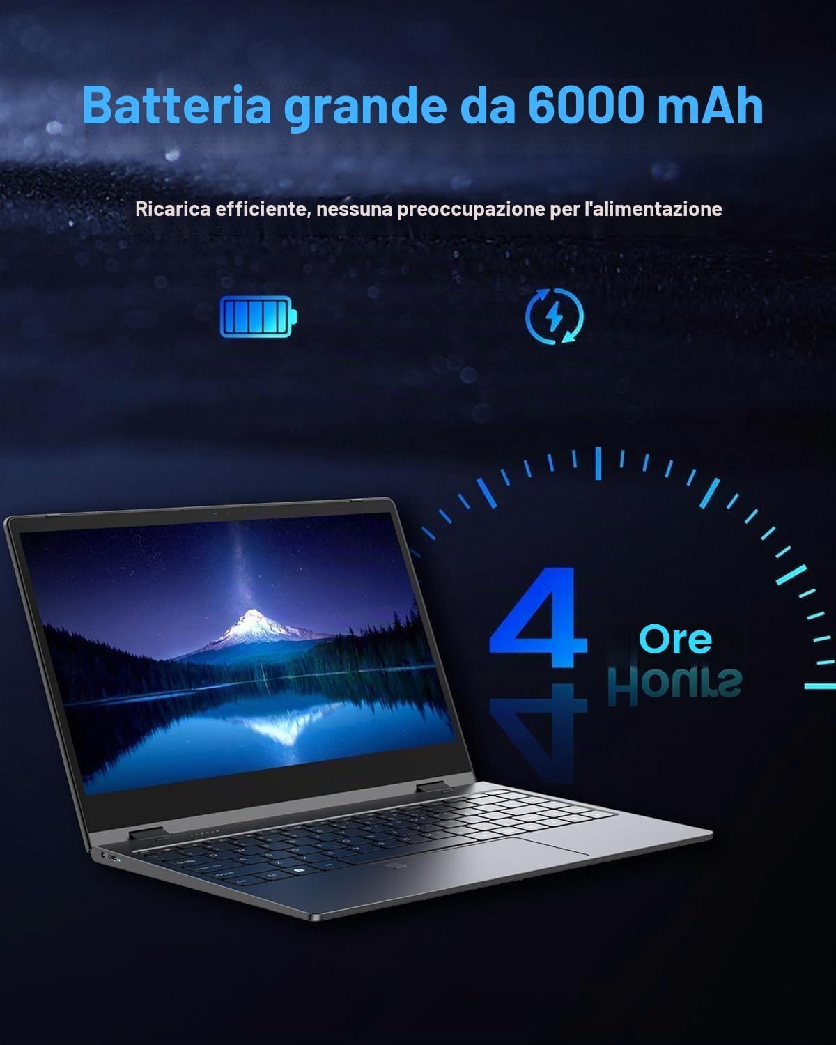2 in 1 Computer Portatile PC Portatile N100 (fino a 3,4 GHz),16 G RAM 512 G SSD,Touch Screen Pieghevole 14,1 Pollici Mostra, Dual Band WiFi BT5.0,Digitare C,Sblocco Impronta Digitale Computer