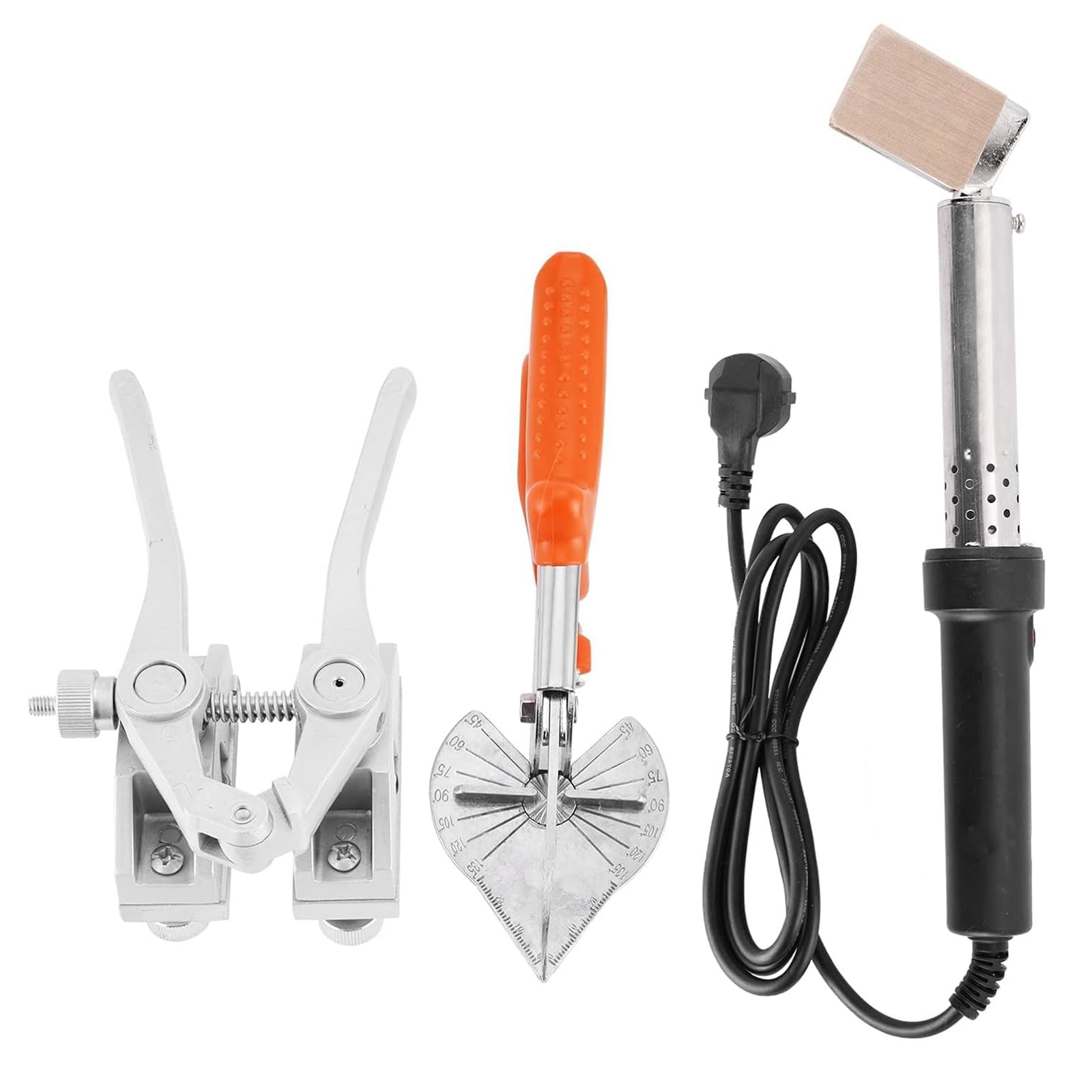 Diagram showing the components of the hot melt machine: electric iron head, sleeve, and insulation handle.