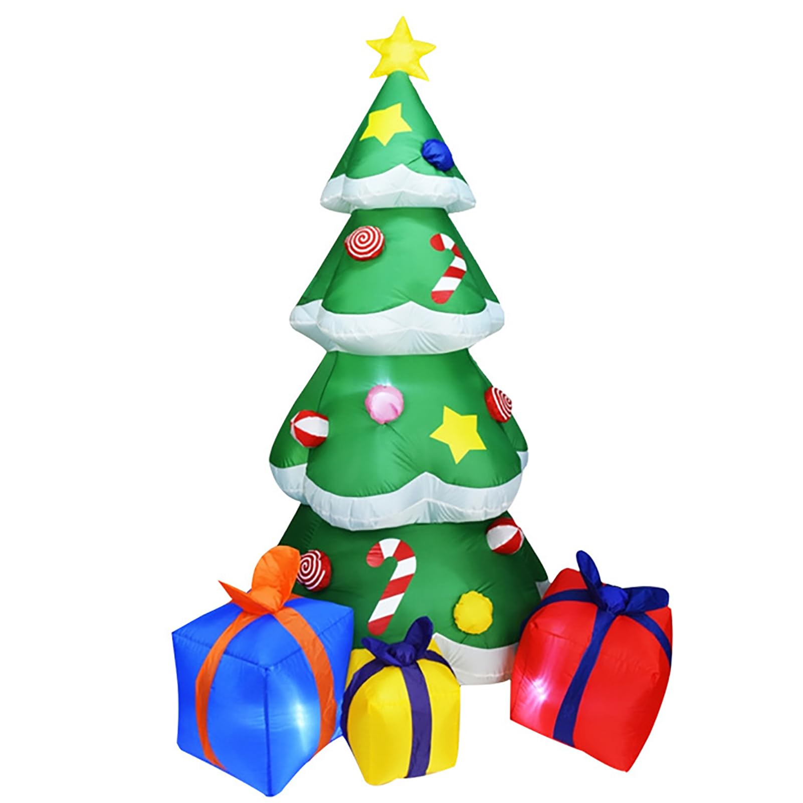 Árbol De Navidad Inflable De Navidad De 2,1 M/7 Pies con Luces LED, Adorno para Exteriores, Fiesta De, Juguetes De Decoración De Interiores De Año Nuevo, Decoración De Jardín