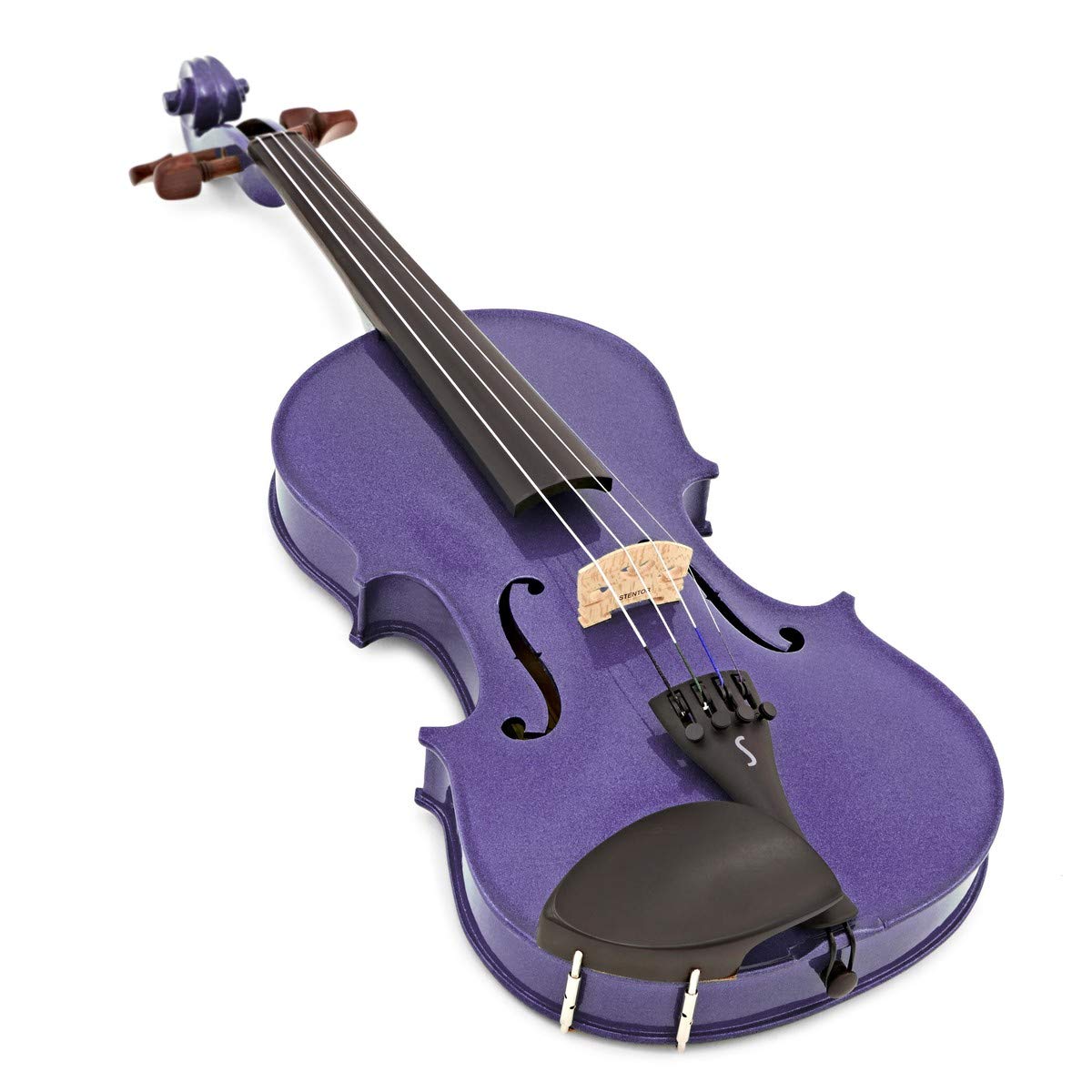 Stentor Harlequin 1401CPU Violon 3/4 pour intermédiaires avec archet en fibre de verre P&H, étui léger, instrument à cordes colorées, violet