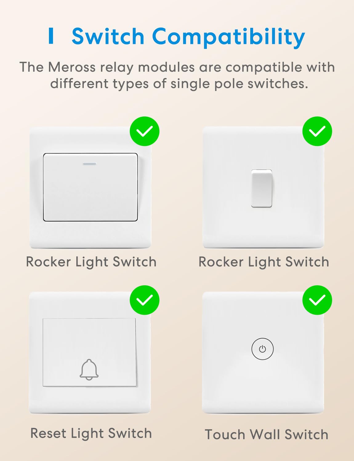 meross Inteligentny przełącznik (wymagany jest NEUTRALNY PRZEWOD) - Śledzenie zużycia energii i Matter Simple Setup (MSS), przełącznik WiFi kompatybilny z Apple Home, Alexa i Google Home
