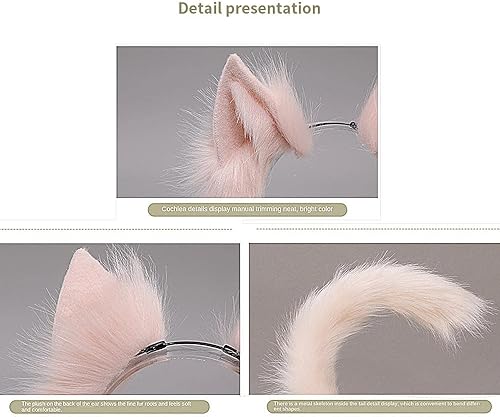 Miniatura 7 de Angela0123 - Juego de 1 juego de orejas de dibujos animados y cola para mascarada, Halloween, gato, cosplay, fiesta, disfraz de oreja, lolita