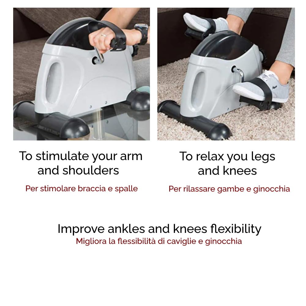 FFitness FMMB408B Cyclette Pedaliera da casa - Riabilitativa, Ginnastica ATTIVA, per anziani, riabilitazione infortuni | Bici Da Casa Easy Belt Bike Home Gym Braccia Gambe