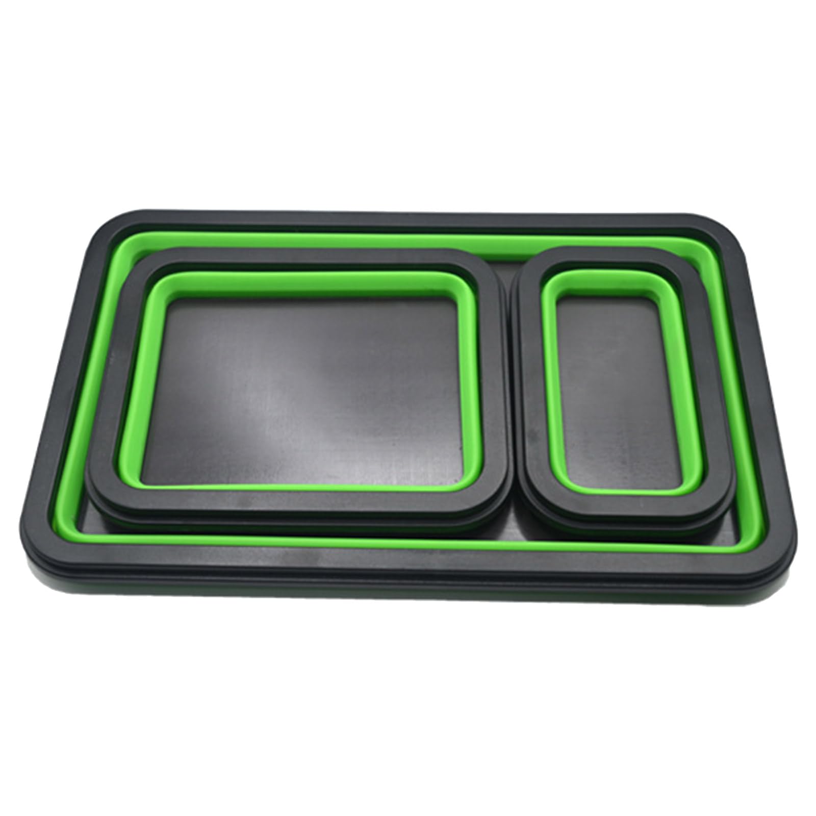 Newft Green Silicone Trays Storage Box Folding Rectangular Screw Holder For Small Part Mechanics Enthusiasts Silicone