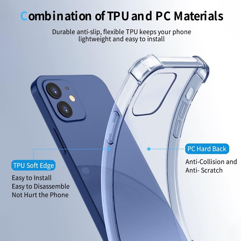 Gueche Coque Pour IPhone 14 Plus, Transparente Silicone TPU Bumper