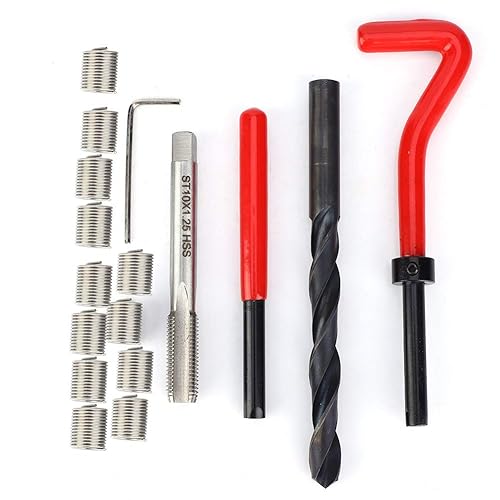 Herramienta de reparación de roscas, kit de reparación de roscas, kit de reparación de roscas de 17 piezas, kit de inserción de reparación de roscas