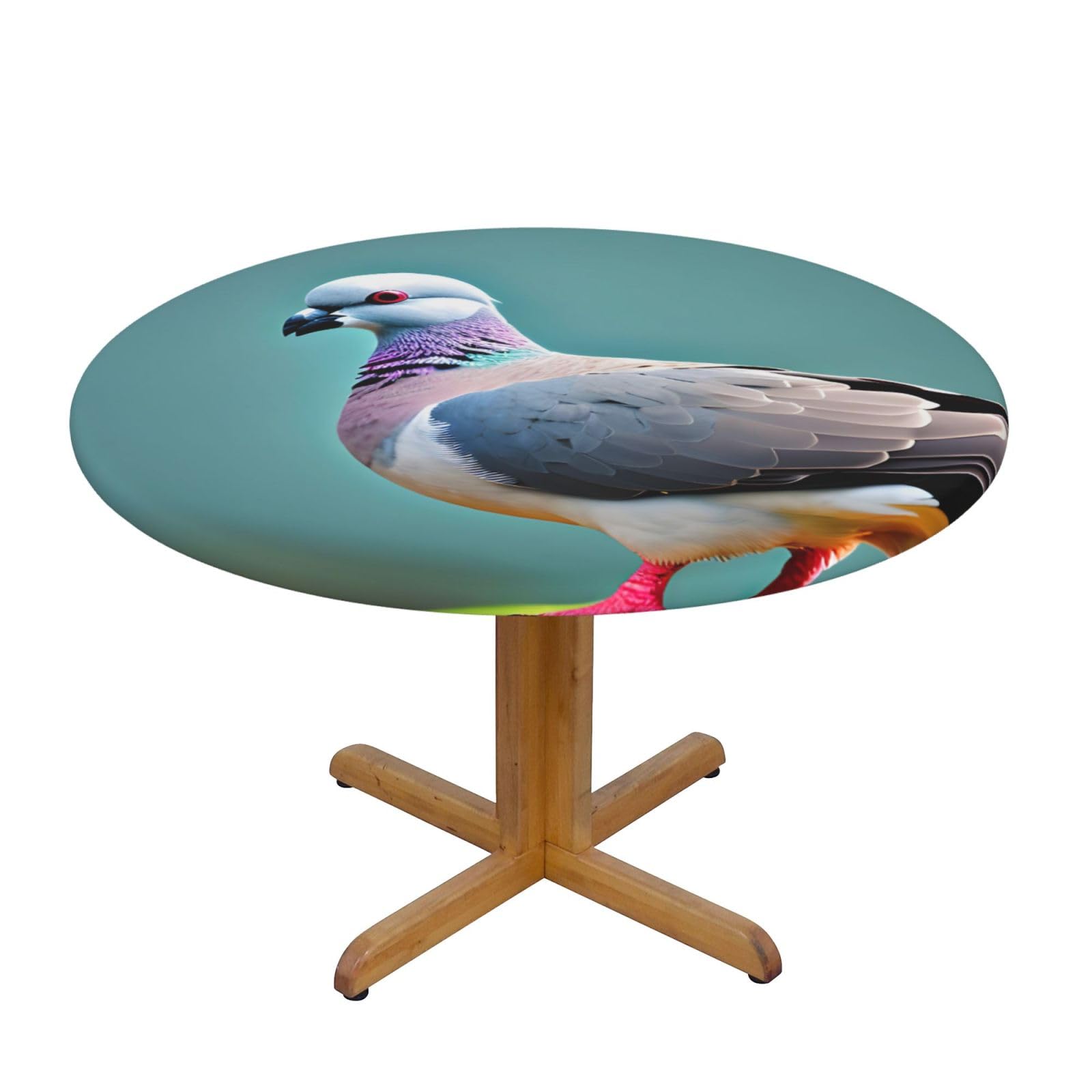 Cartoon Pigeon 4 Print Wipe Clean Oval Tablecloth Stain-Resistant Dining Table Accessories Table Protector For Home