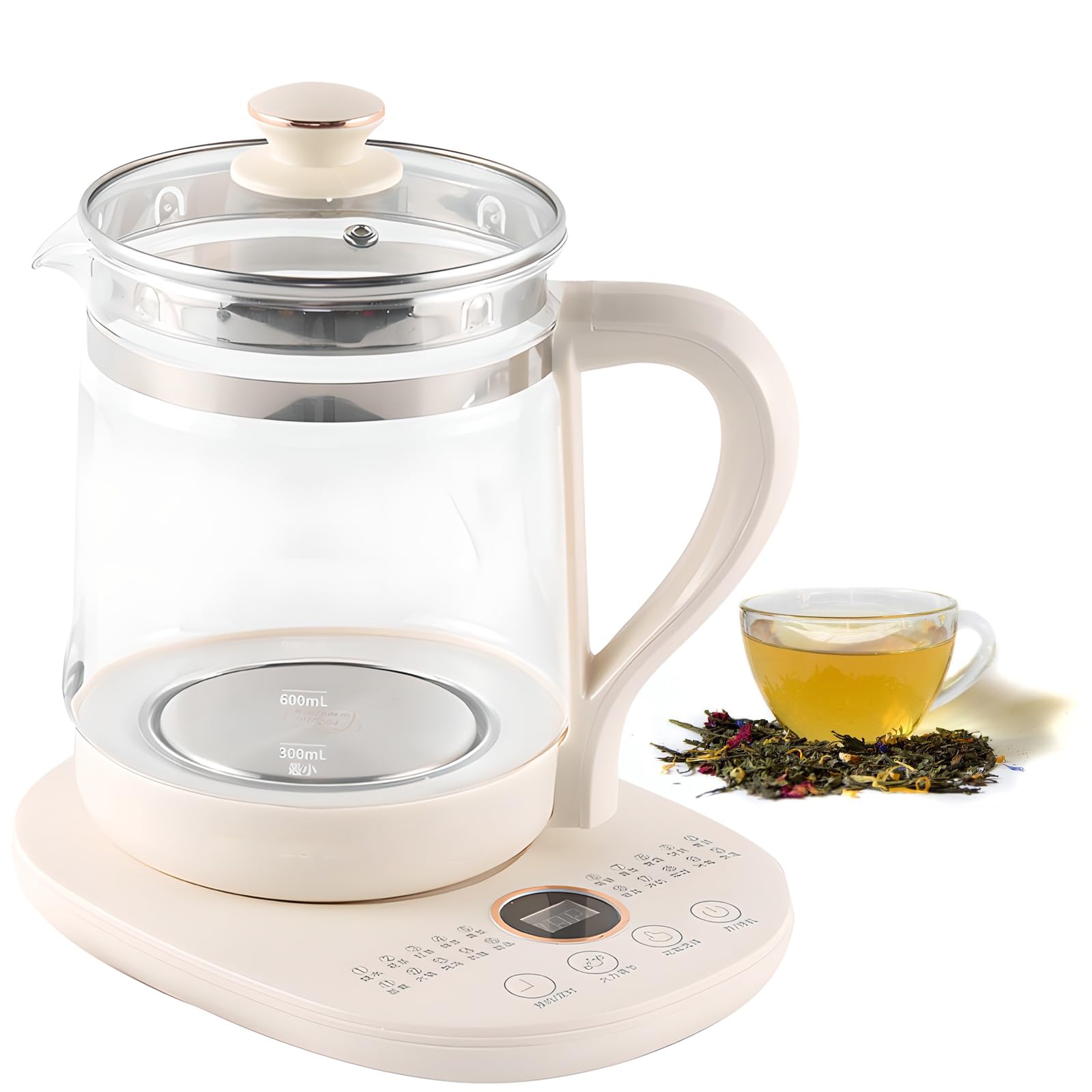 White/Red Health Jar, 800W Multifunctional Kettle, 304 Stainless Steel Material, 1.8L Large Capacity, 24-Hour Reservation, Free Timing, Multiple Menus, For Families
