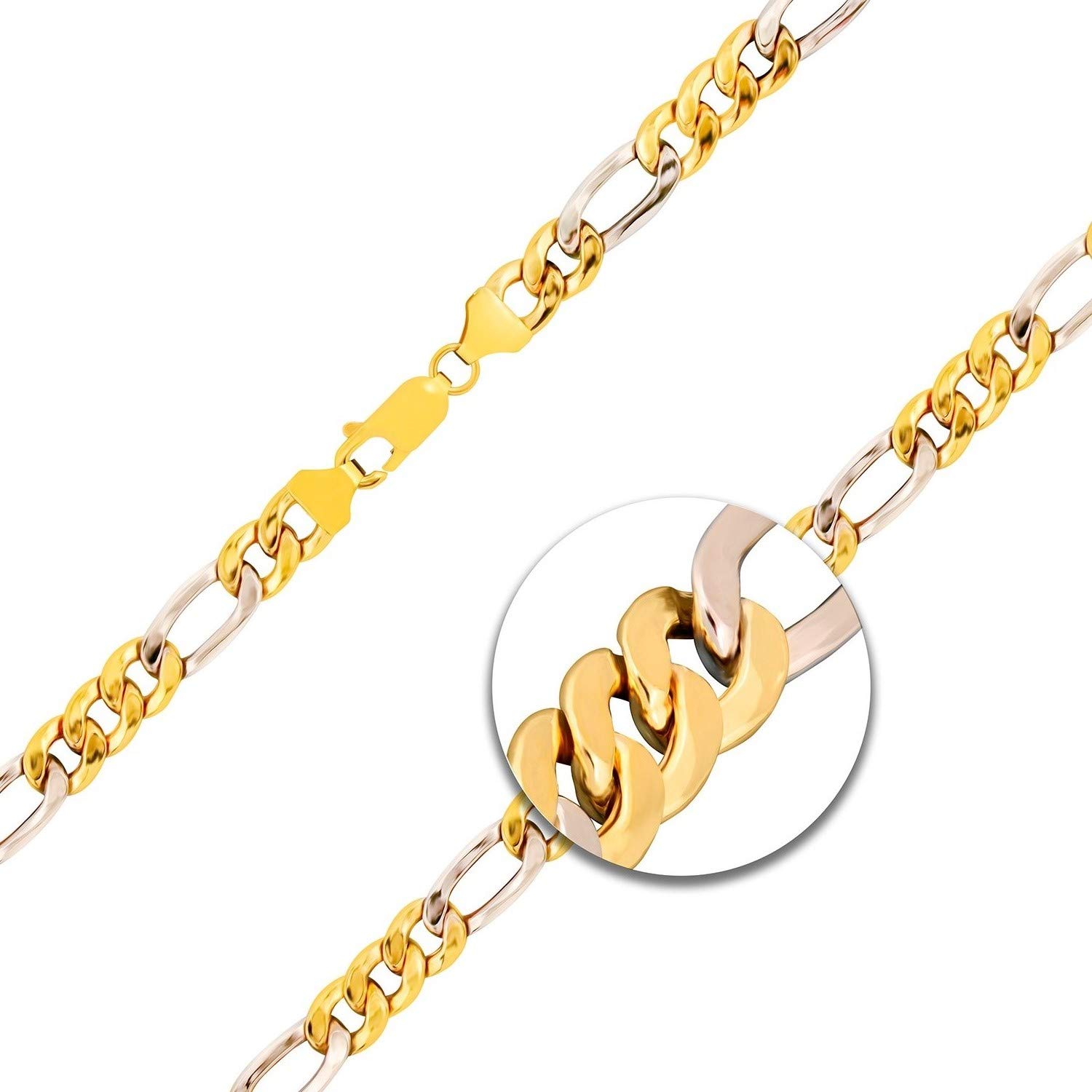 EDELIND Armband Herren 333 585 Bicolor, 5,7mm Figarokette, 750
