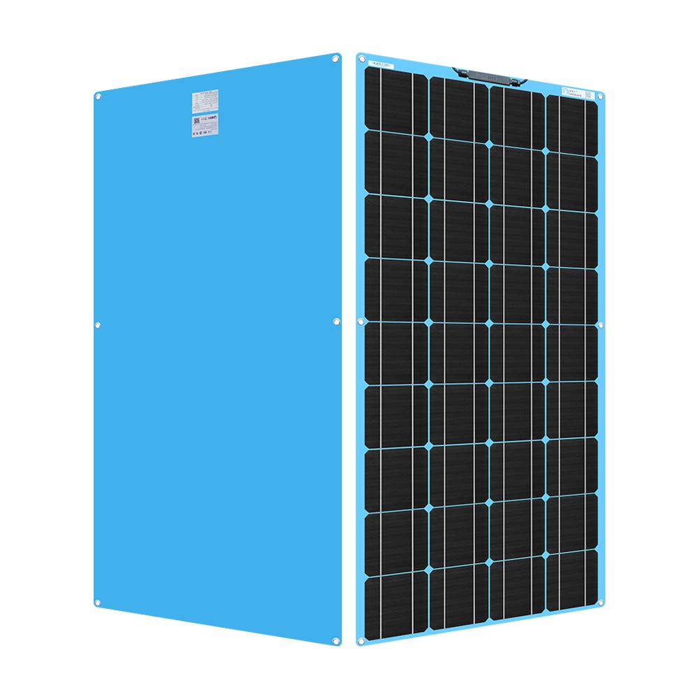 XINPUGUANG Kit pannello solare 200W 2 pezzi 100w 18v Pannelli solari flessibili Modulo monocristallino fotovoltaico Regolatore solare 20A per camper, auto, barche, roulotte, batteria 12v (Blue)