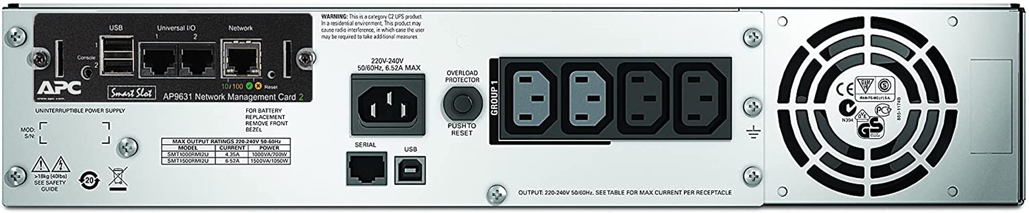 Image secondaire de APC BY SCHNEIDER ELECTRIC Smart UPS 1500VA Rack 2U Noir SMT1500RMI2UNC