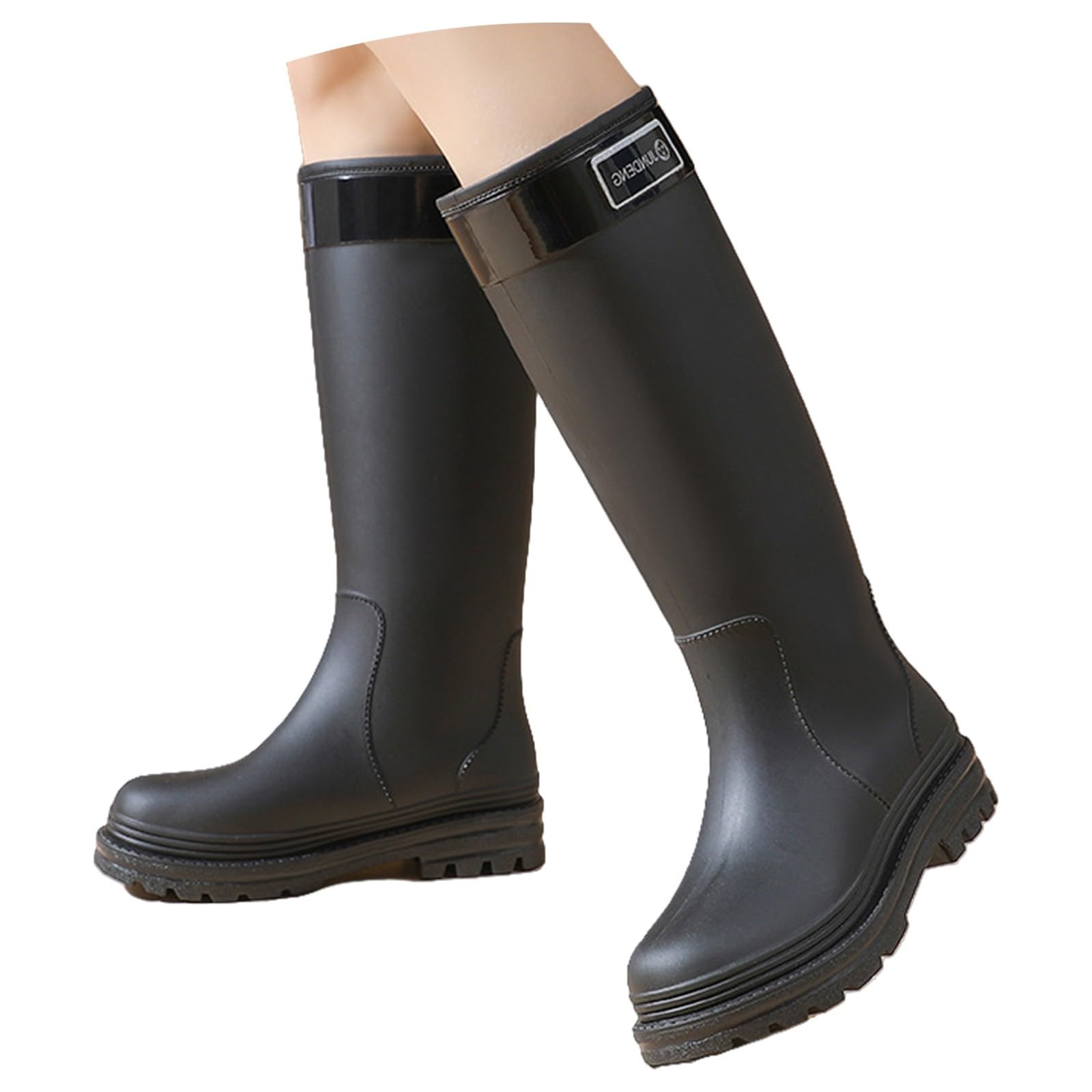 Bottes en caoutchouc pour femme - Multicolores - Antidérapantes - Pour l'extérieur - Bottes de pluie hautes - En caoutchouc - Légères - Bottes de pluie confortables