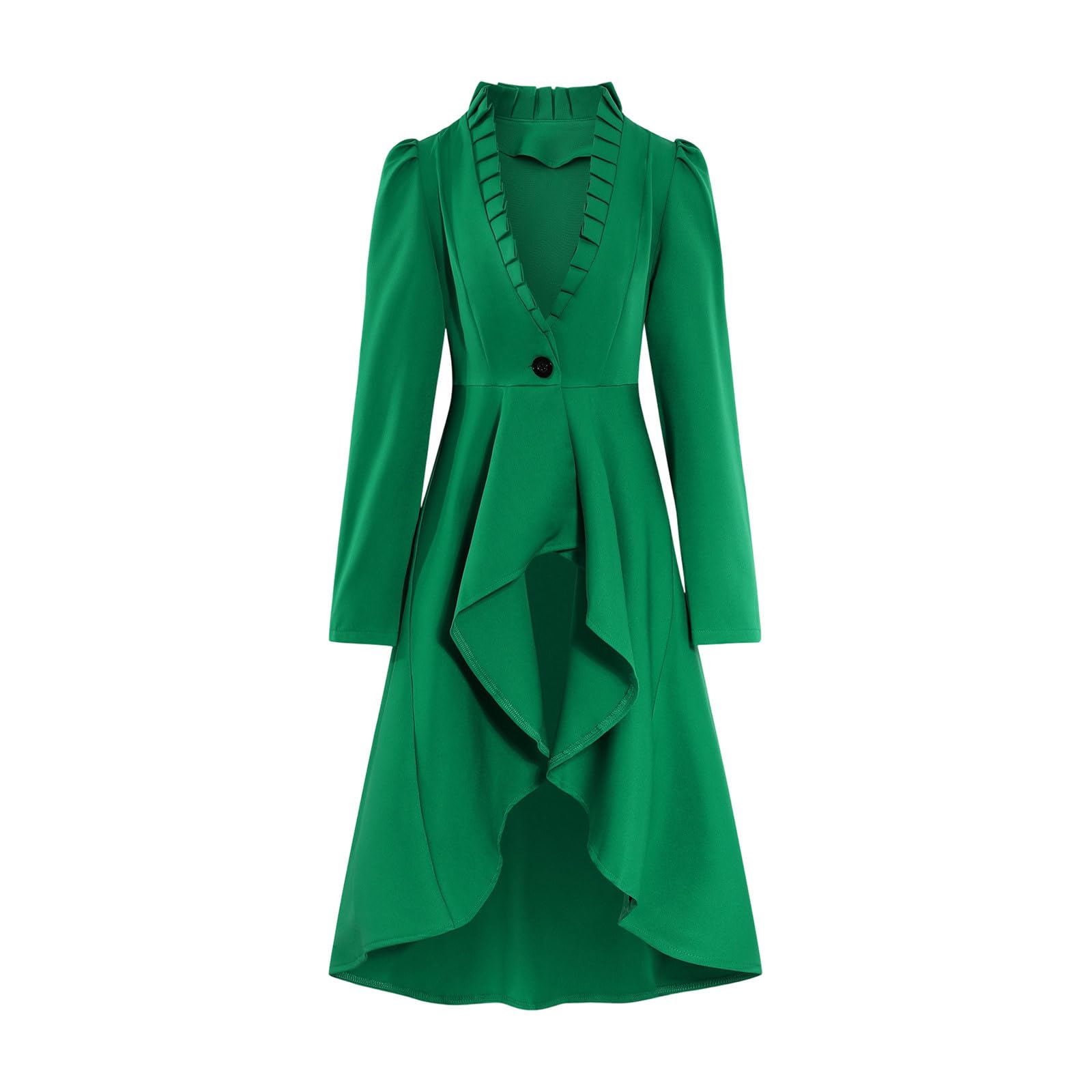 Meeyuioe Women's Gothic Steampunk Long Jacket Renaissance Victorian Waistcoat Halloween Costumes Elegant Fancy Vintage Party Festive Theme Jacket Top Woman Halloween Outfit Green L