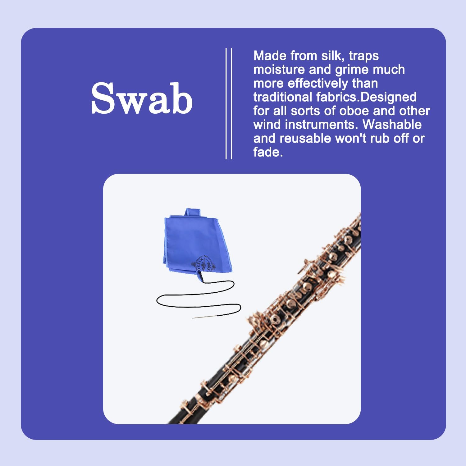Oboe Cleaning Kit, Oboe Cleaning and Maintenance Kit, Oboe Swabs, Cork Grease, Absorbent Paper, Powdered Paper, Thumbtacks - Image 4