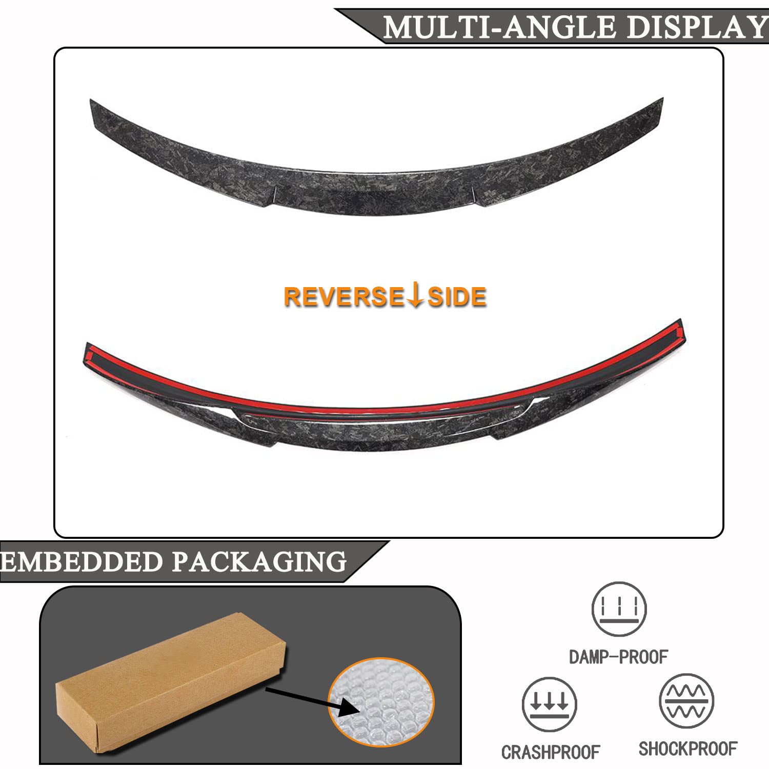 Spoiler Posteriore In Fibra Di Carbonio Per BMW M4 F82 Coupé CS Style, Anni 2014-2020, Colore Nero