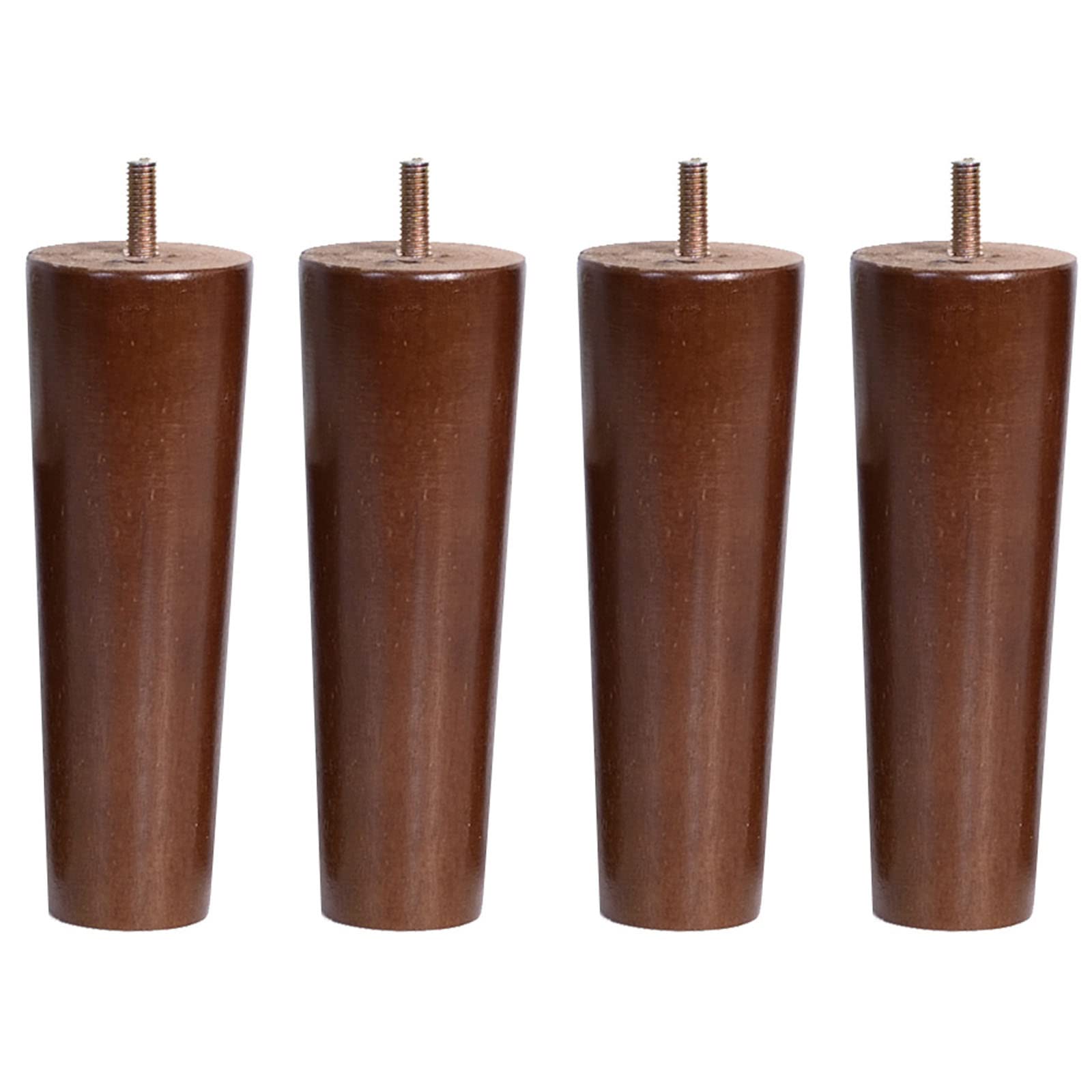 Lot de 4 pieds de canapé en bois massif – Pieds de rechange pour canapé, commode, armoire, table basse – Comprend un boulon M6 pour une installation facile