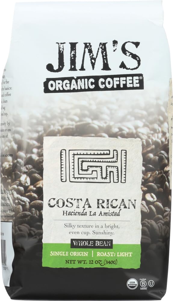 Jims Organic Coffee - Whole Bean - Costa Rican - Case of 6-12 oz.