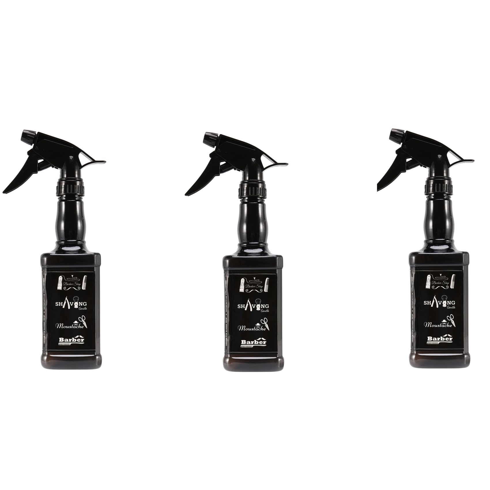 Jnchdghwa 3X 650Ml Hairdressing Bottle Salon Barber Hair Tools Hair Cutting Water Sprayer Black