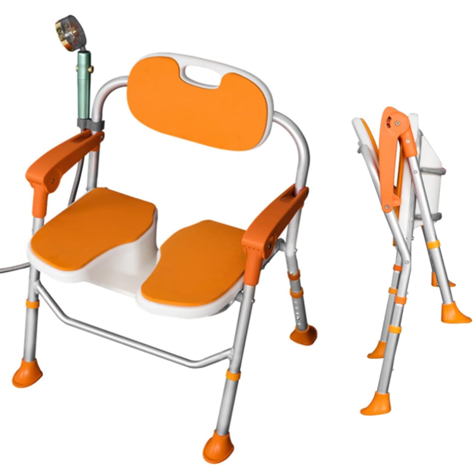 MRKU Silla de bañera Resistente con apoyabrazos y Respaldo para Personas Mayores, discapacitadas, Embarazadas y Personas Mayores. Asiento de Ducha Mejorado en Forma de U Que soporta hasta 400 Libras.