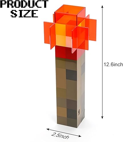 Miniatura 2 de Red Torch Lamp with Wall Mountable,11 Inch LED Night Light,USB Rechargeable Mounts to The or Handheld for Nightstand Lamp,for Costume Cosplay, Kid's