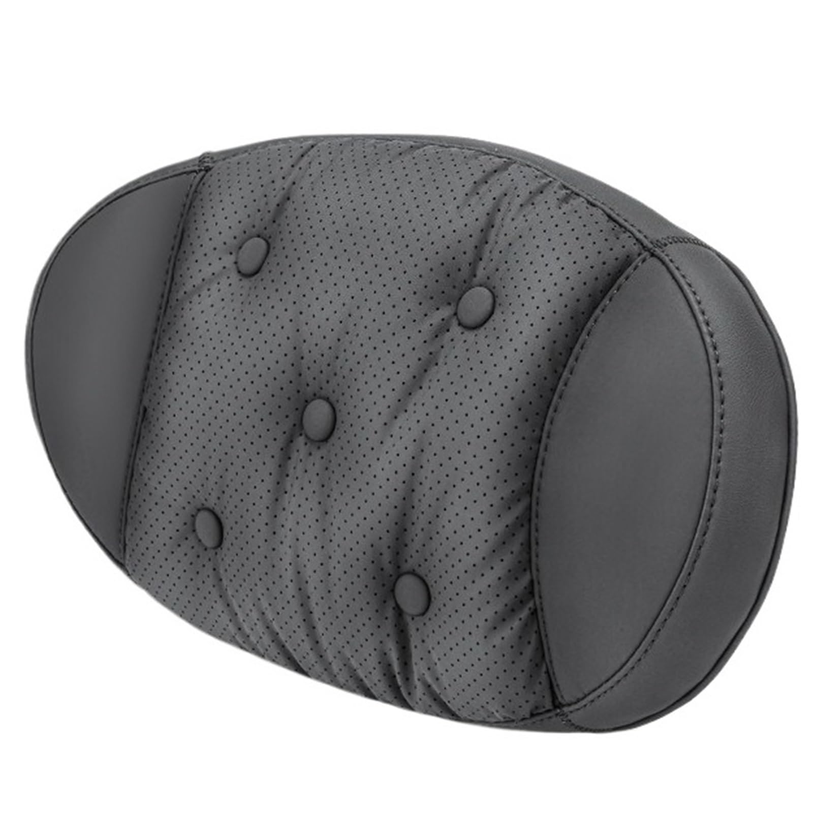 KVSWBRE Car Seat Pillow Nappa Leather Universal Car Headrest And Lumbar Support Cushion Car Accessories Comfortable(Black - Headrest)